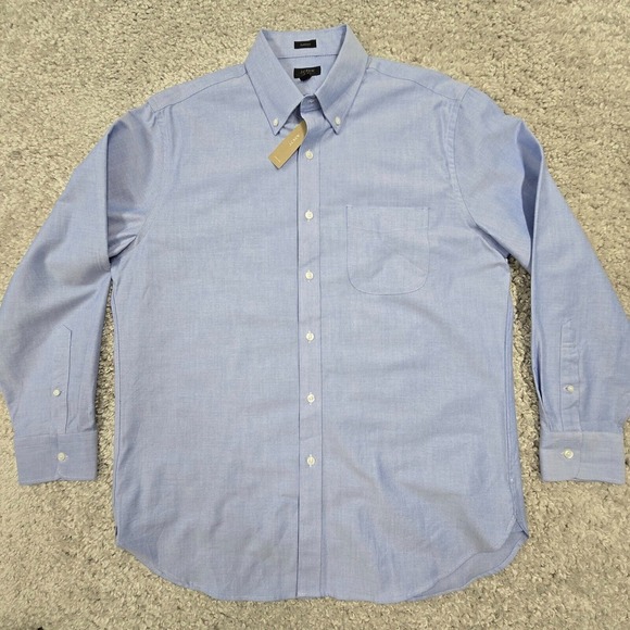 J Crew Ludlow Shirt Men 16 1/2 33 Blue Button Down Long Sleeve Micro Dots Office - Picture 2 of 15